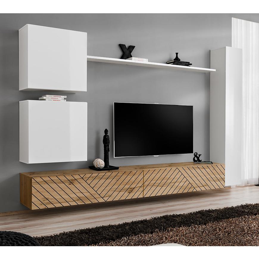 Obývací Stěna Switch VIII Line Bílý/Wotan Baumax