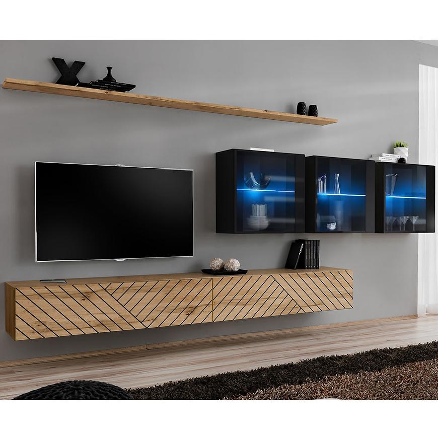 Obývací Stěna Switch XVII Line Wotan/Černá Baumax