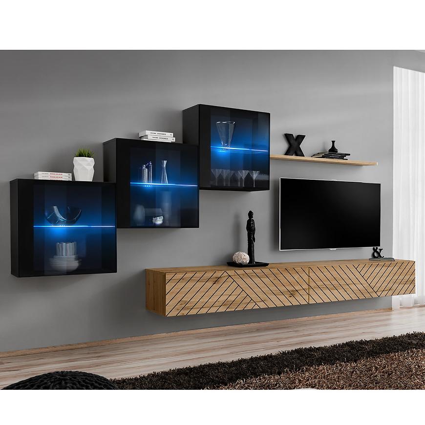 Obývací Stěna Switch XX Line Černá/Wotan Baumax