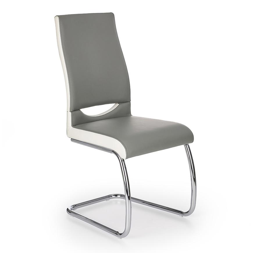 Židle K259 kov/eko kůže šedá/bílá 44x59x97 Baumax