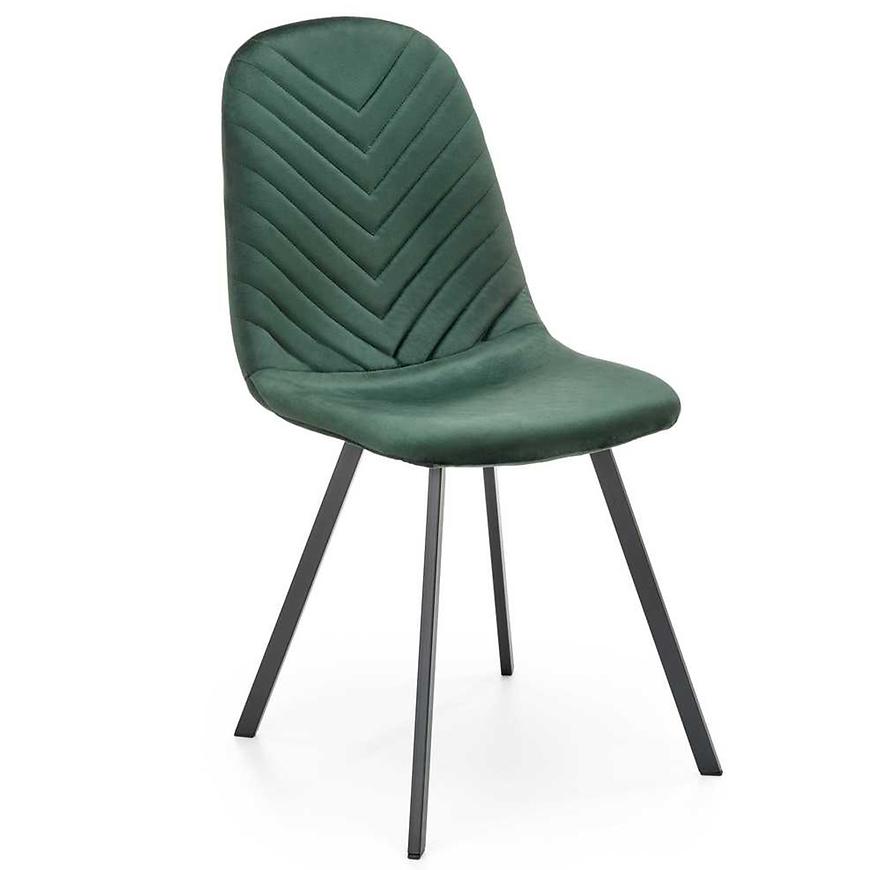 Židle K462 samet/kov tmavě zelená 45x57x82 Baumax