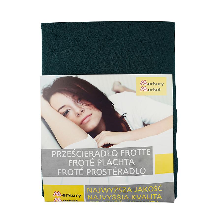 Froté napínací prostěradlo 160x200 lahvově zelené 74 Baumax