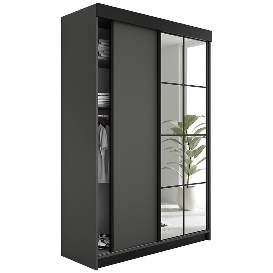 Šatní skříň Lamaro 167 grafit-antracit + černé prvky Baumax