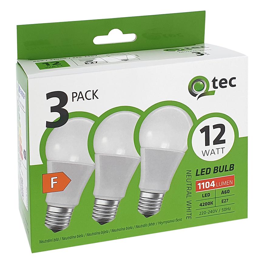 LED žárovka QTEC 12W 3 pack Baumax