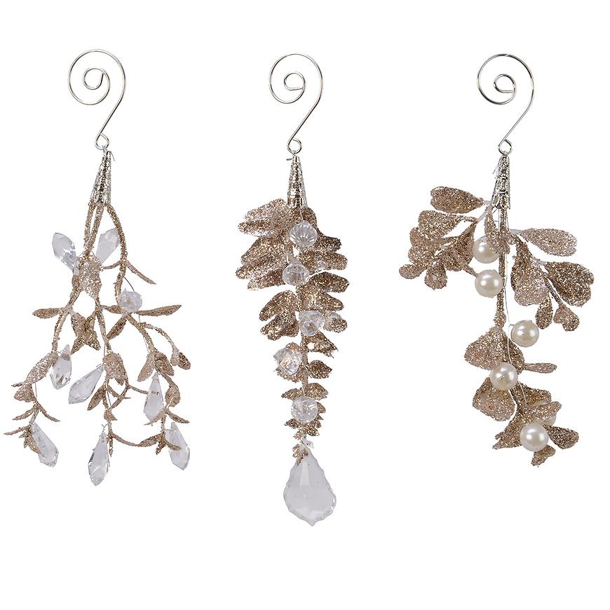 Vánoční ozdoba plast 18 cm champagne 515224 Baumax