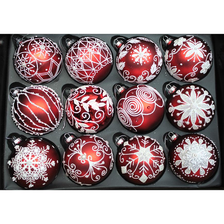 Vánoční ozdoba skleněná 8cm mix 34195 Baumax