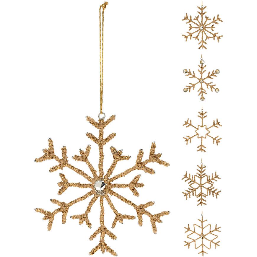 Vánoční ozdoba sněhová vločka 15cm 5ass mix a62100520 Baumax