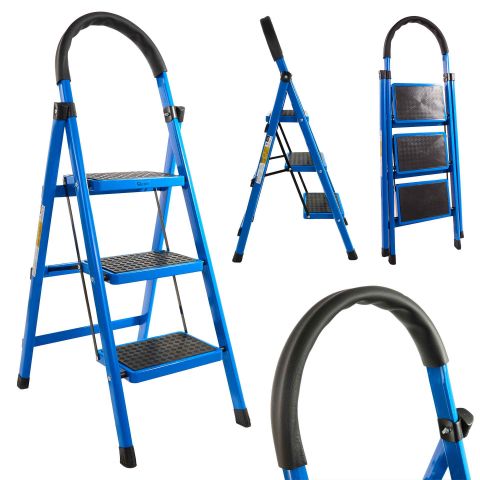 Skládací žebřík 3 schůdky G02437 GEKO