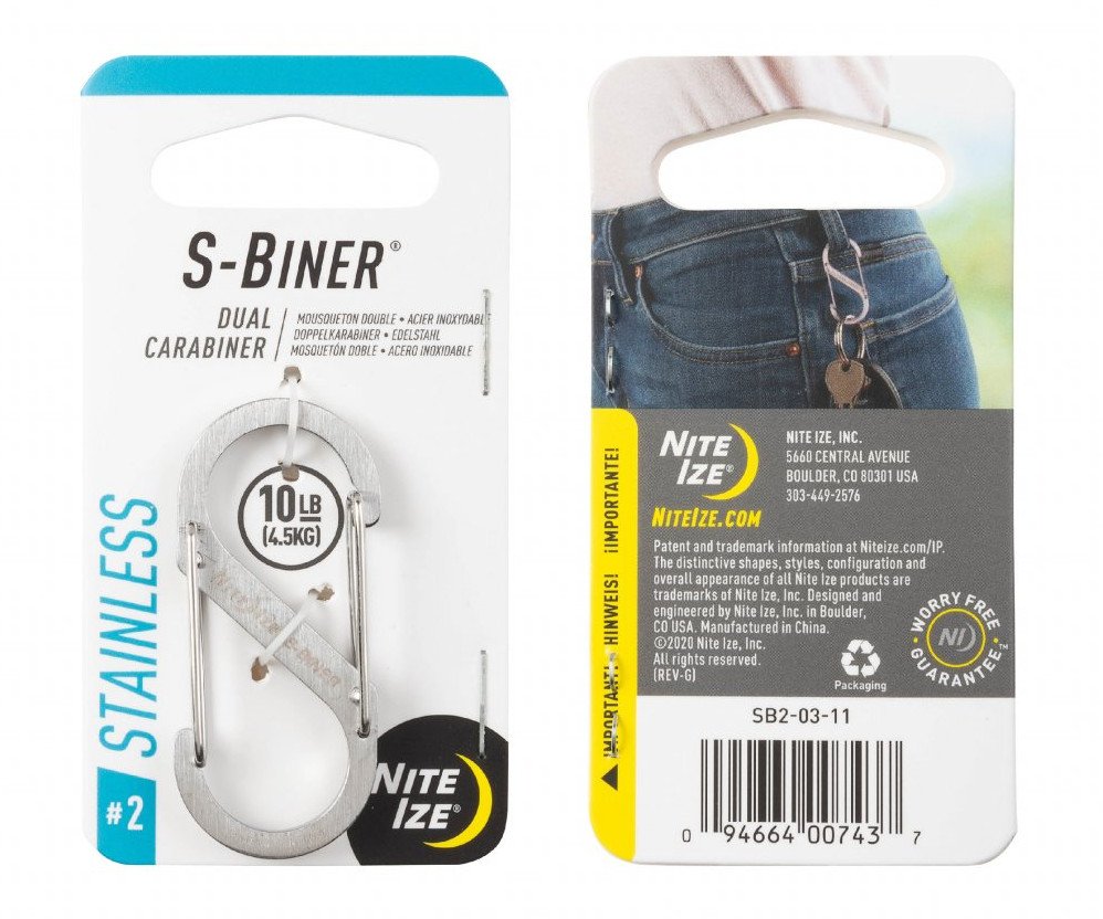 Karabina oboustranná nerez S-Biner - vel. 2 nerez