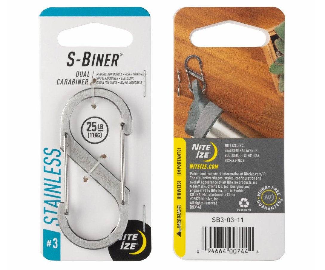 Karabina oboustranná nerez S-Biner - vel. 3 nerez