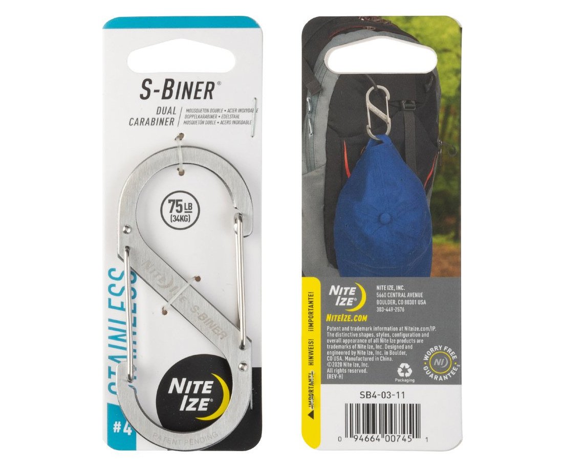 Karabina oboustranná nerez S-Biner - vel. 4 nerez