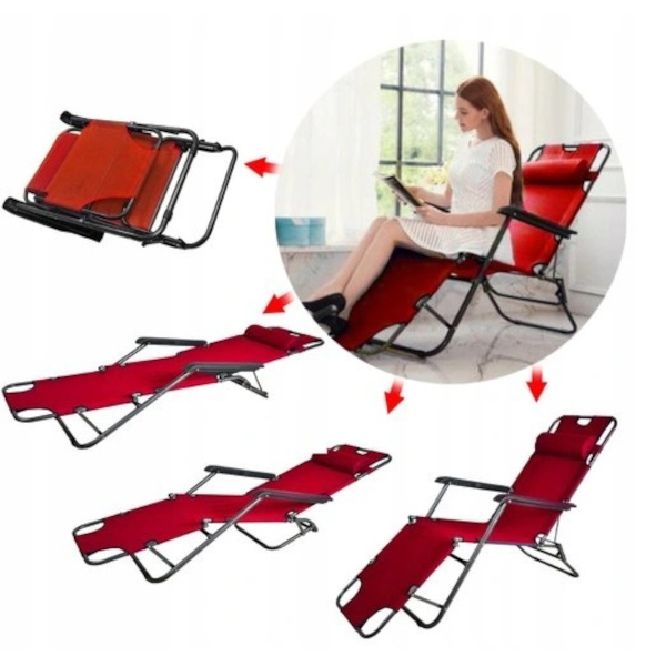 Skládací lehátko červené BC002 ONDRAGON