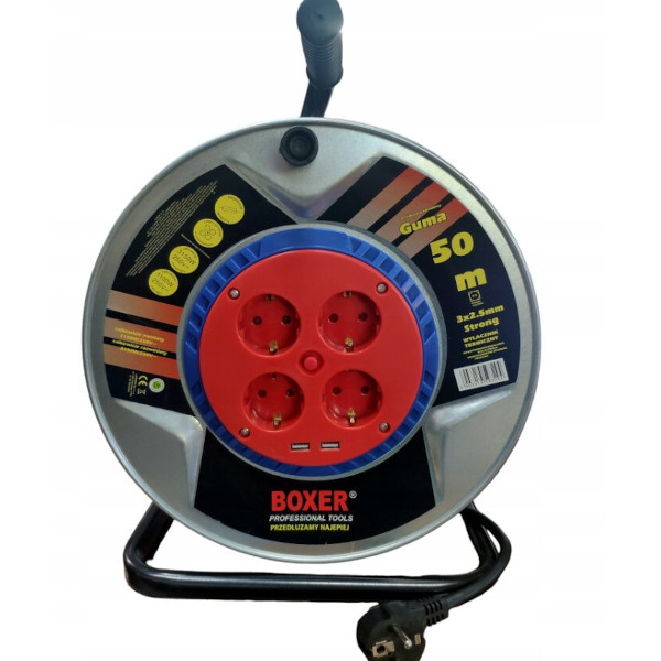 Prodlužovací kabel na kovovém bubnu 50m