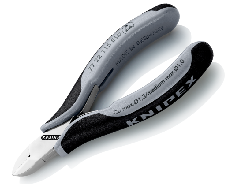 Kleště štípací boční pro elektroniku Knipex 77 22 115 ESD