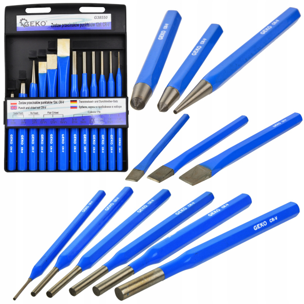 Sada sekáčů a průbojníků 12ks G38550 GEKO