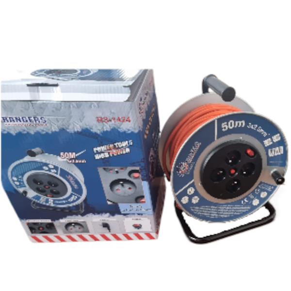 Prodlužovací kabel na kovovém bubnu 50m