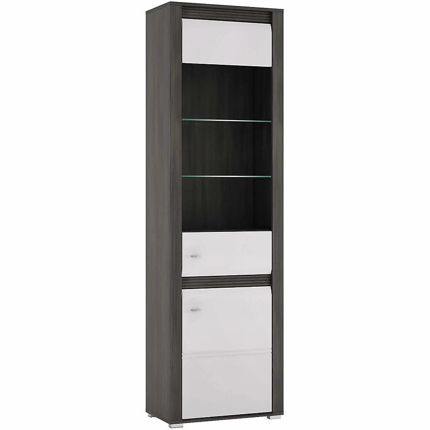 Vitrína Sevilla typ 01 1D norská borovice/bílá + LED Baumax