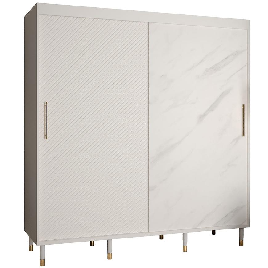 Skříň Aurora Jodełka Marmor 200 bílá Baumax