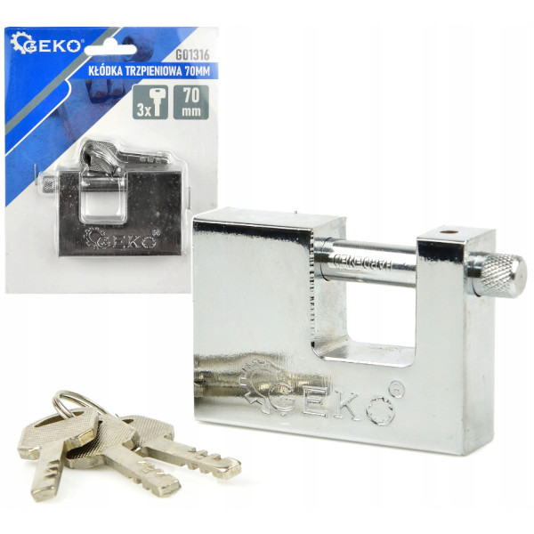 Visací zámek 70mm + 3 klíče G01316 GEKO