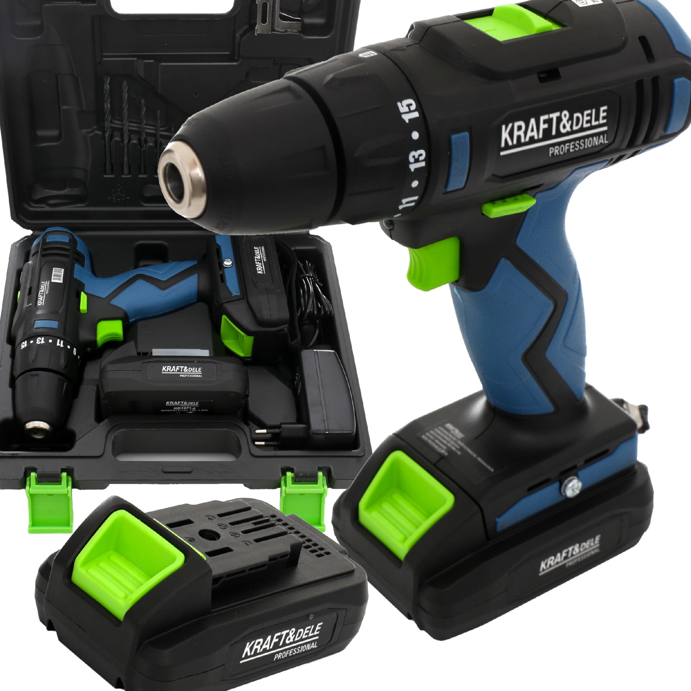 Aku šroubovák 18V LI-ION 2 baterie KING sada v kufru KD1671-Z KRAFT&DELE