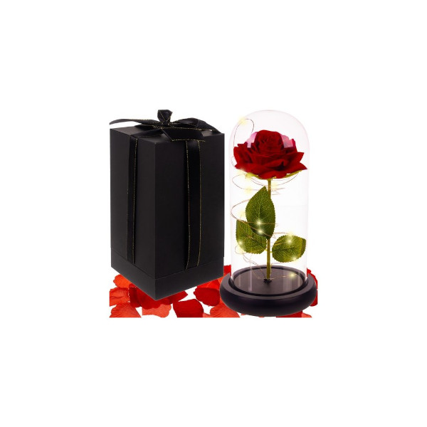 Svítící LED růže ve skle 21619 JIPOS