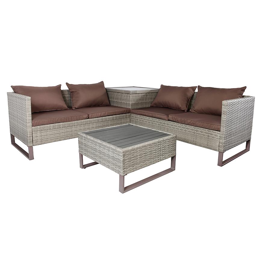 Zahradní rohová souprava Barbara hnědá Baumax