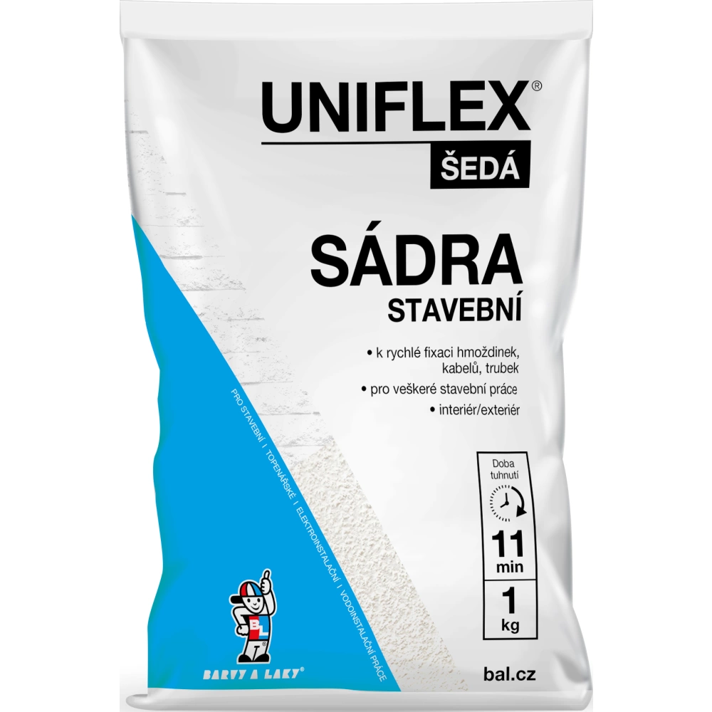 Sádra šedá stavební - 1kg