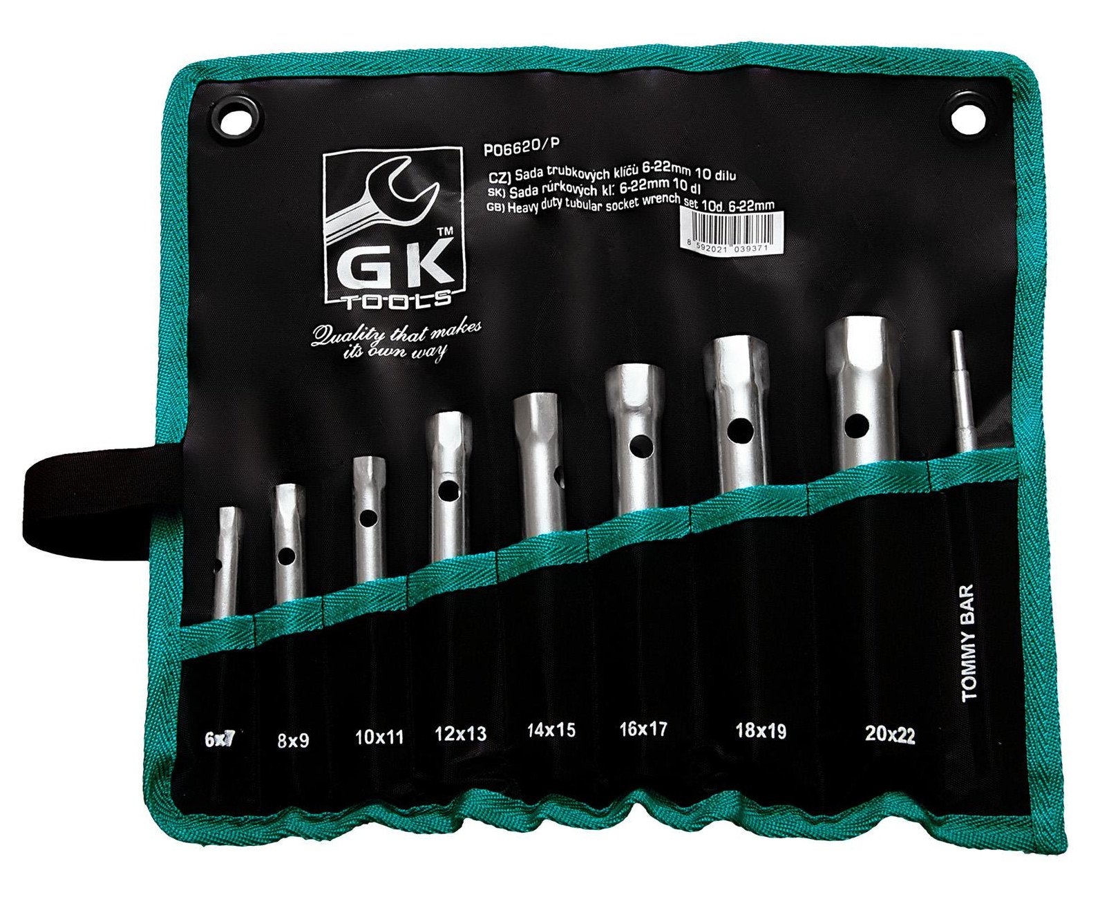 Sada trubkových klíčů 9ks 6-22mm