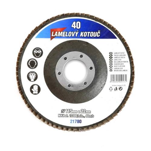 Kotouč lamelový brusný KORUND Ø 115 x 22