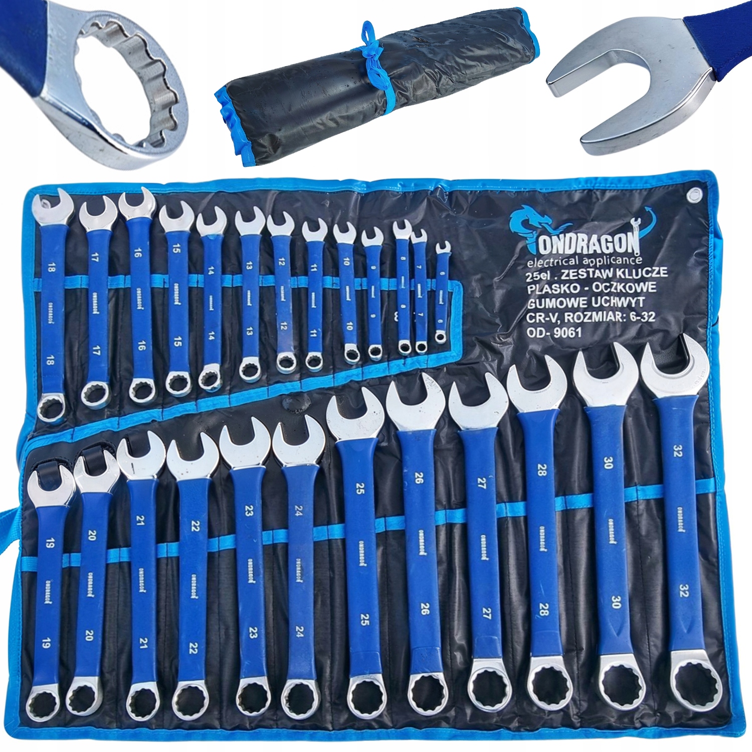 Očko-ploché klíče sada 25ks 6-32mm OD9061 ONDRAGON