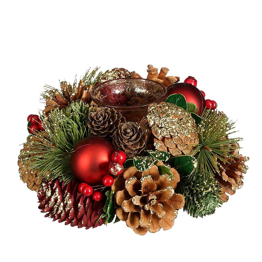 Červený svícen 9x19 cm Baumax