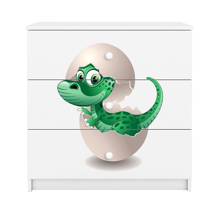 Dětská komoda Babydreams bílá - Dinosaurus Baumax