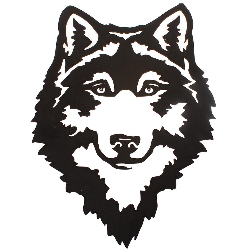 Dřevěná dekorace na zeď – vlk 27x37.5x0.3cm VYR166