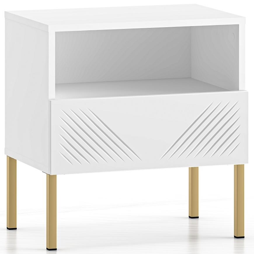 Noční stolek Clearing 05 bílá/zlatá Baumax