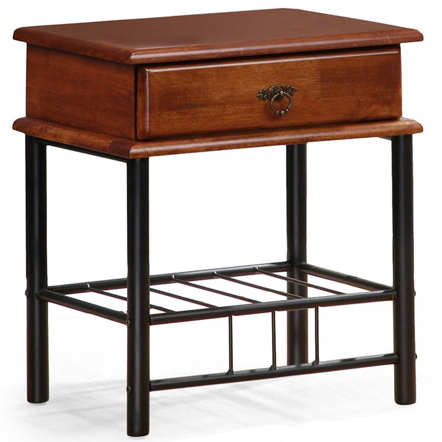 Noční stolek Fiona starožitná třešeň/černá Baumax