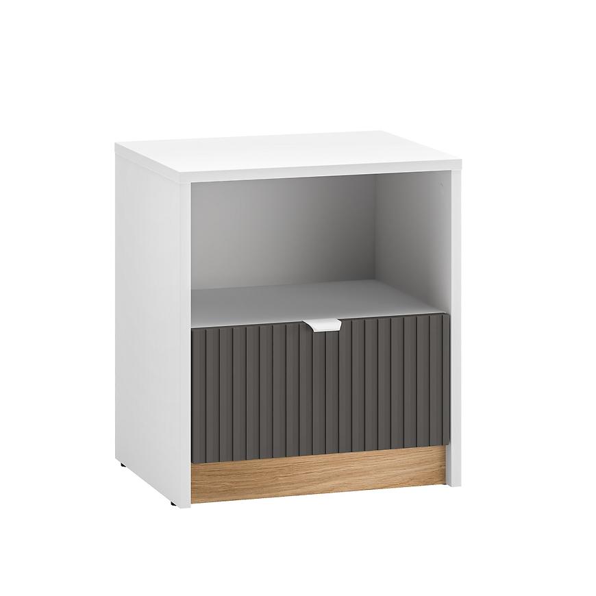 Noční stolek Torino 09 bílá/dub castello/grafit Baumax