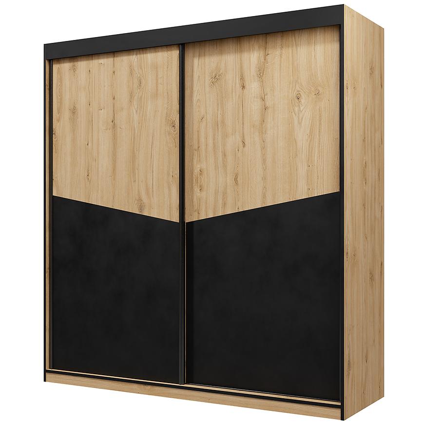 Skříň 200 Aston 1 Věčný Dub/Černá Baumax