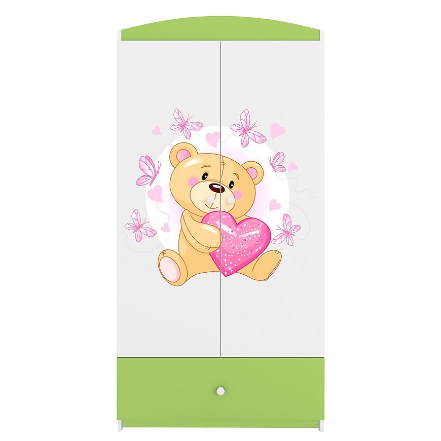 Skříň Babydreams zelená - Medvídek s motýlky Baumax