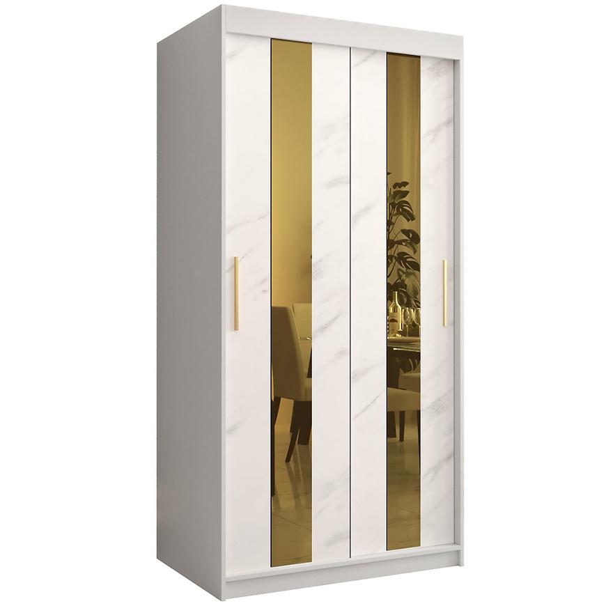 Skříň Platinum Pole 100 bílá mramor/bílá Baumax