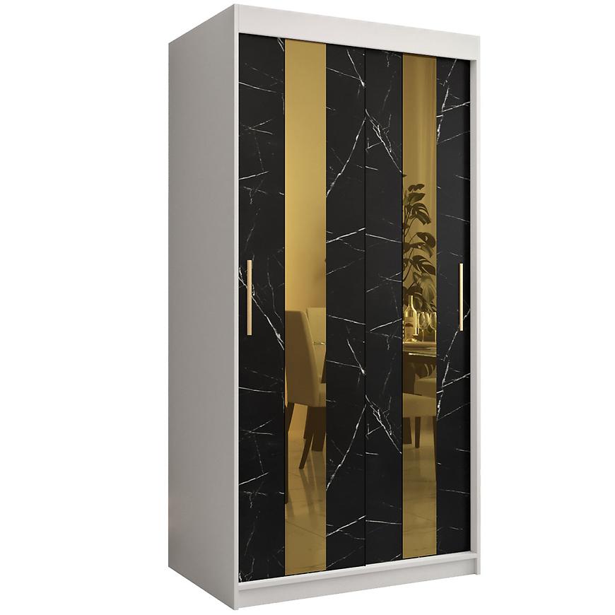 Skříň Platinum Pole 100 bílá mramor/černá Baumax