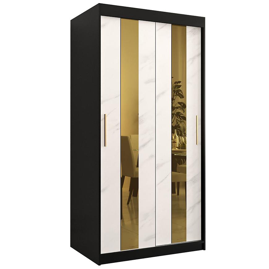 Skříň Platinum Pole 100 černá mramor/bílá Baumax