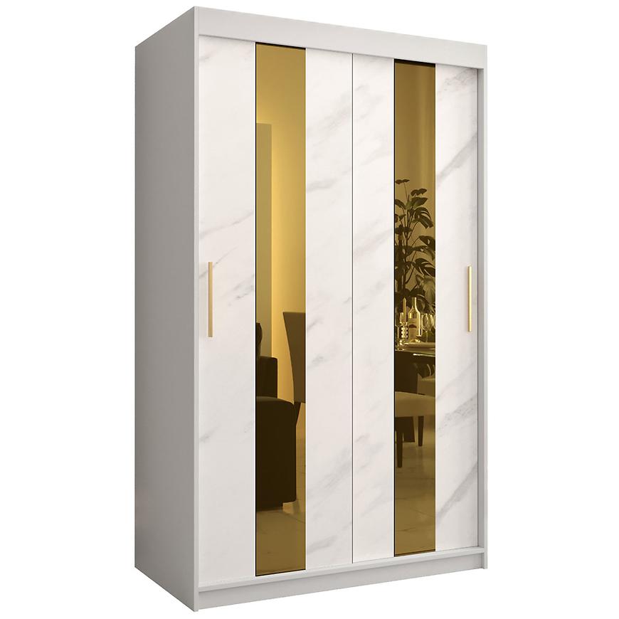 Skříň Platinum Pole 120 bílá mramor/bílá Baumax