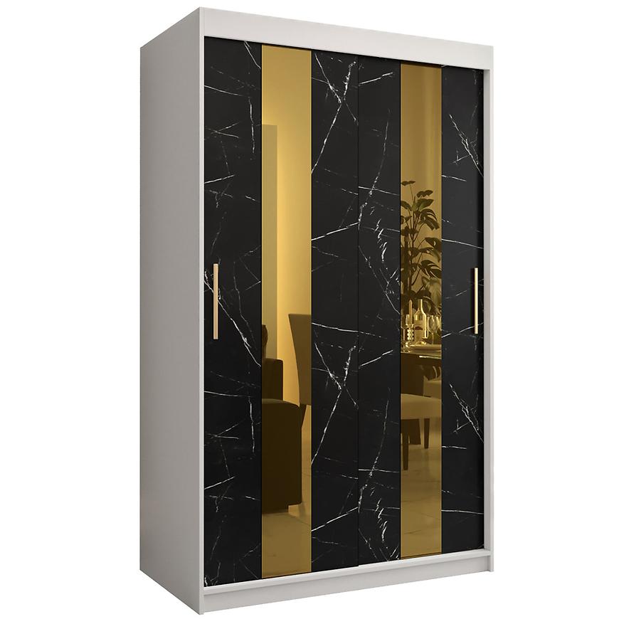 Skříň Platinum Pole 120 bílá mramor/černá Baumax