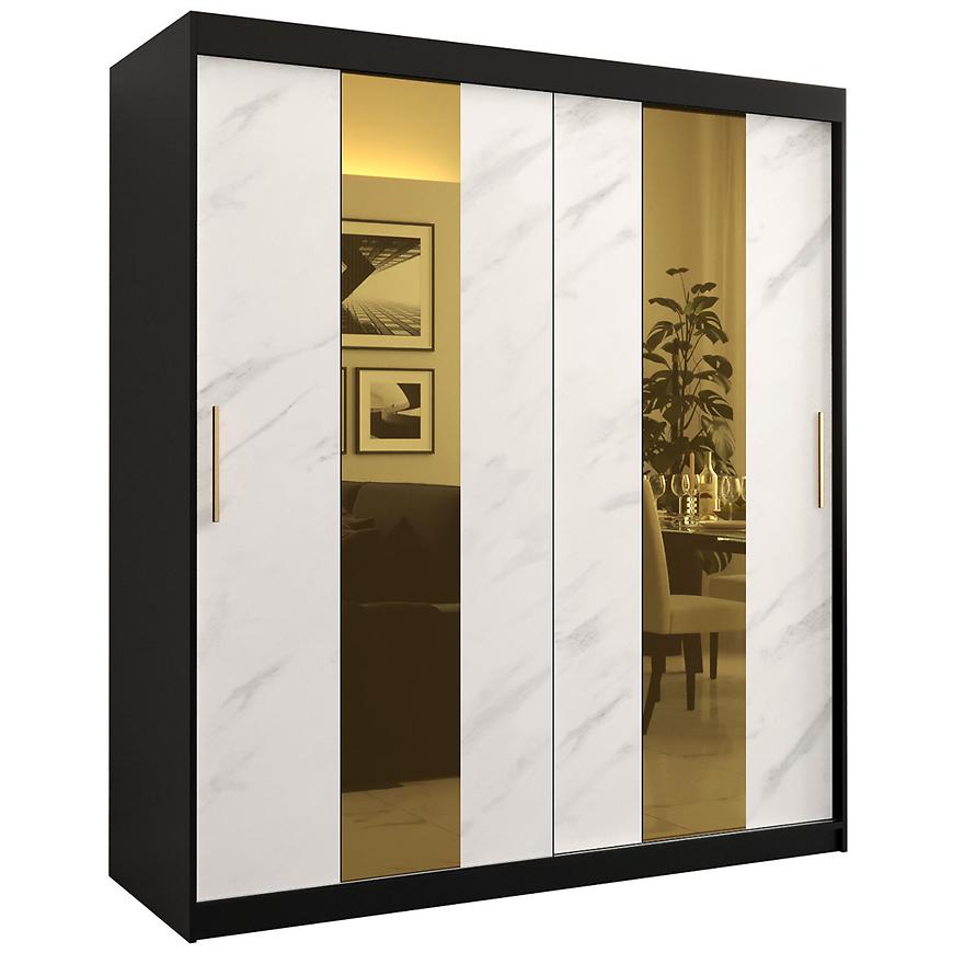 Skříň Platinum Pole 180 černá mramor/bílá Baumax