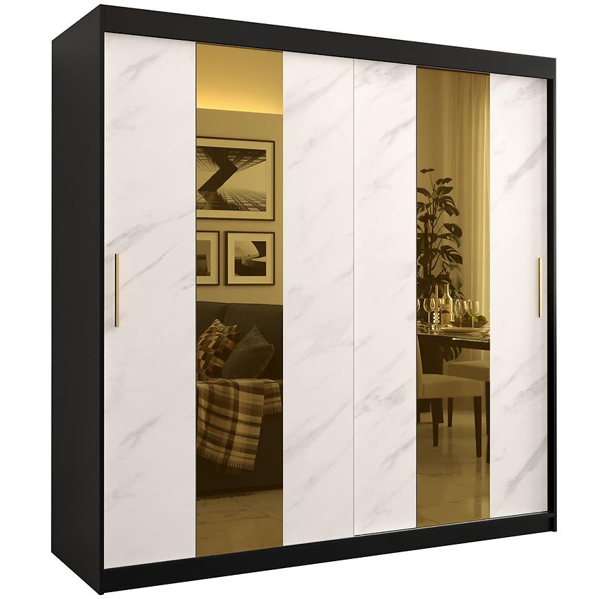 Skříň Platinum Pole 200 černá mramor/bílá Baumax