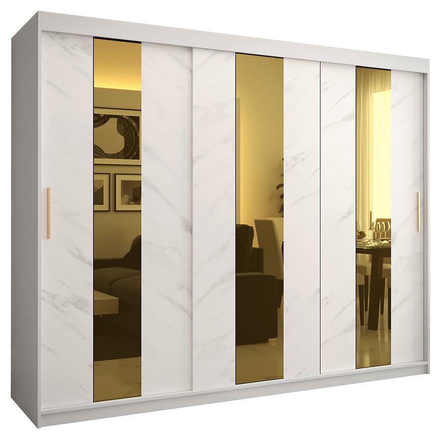 Skříň Platinum Pole 250 bílá mramor/bílá Baumax