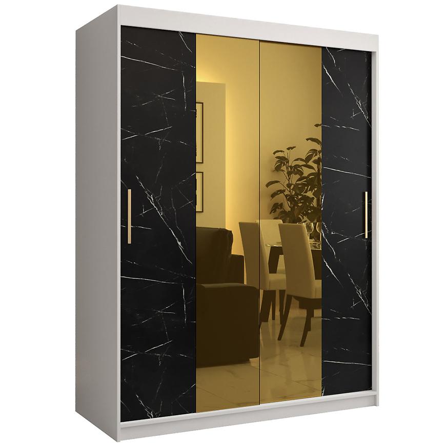 Skříň Platinum T1 150 bílá mramor/černá Baumax