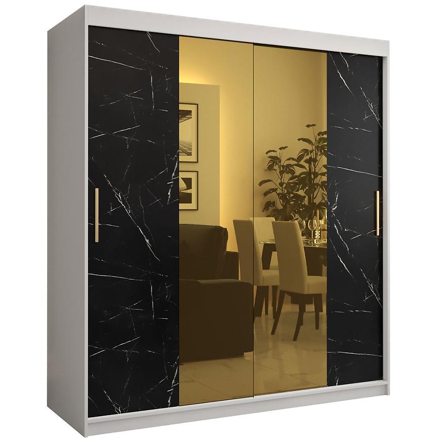 Skříň Platinum T1 180 bílá mramor/černá Baumax