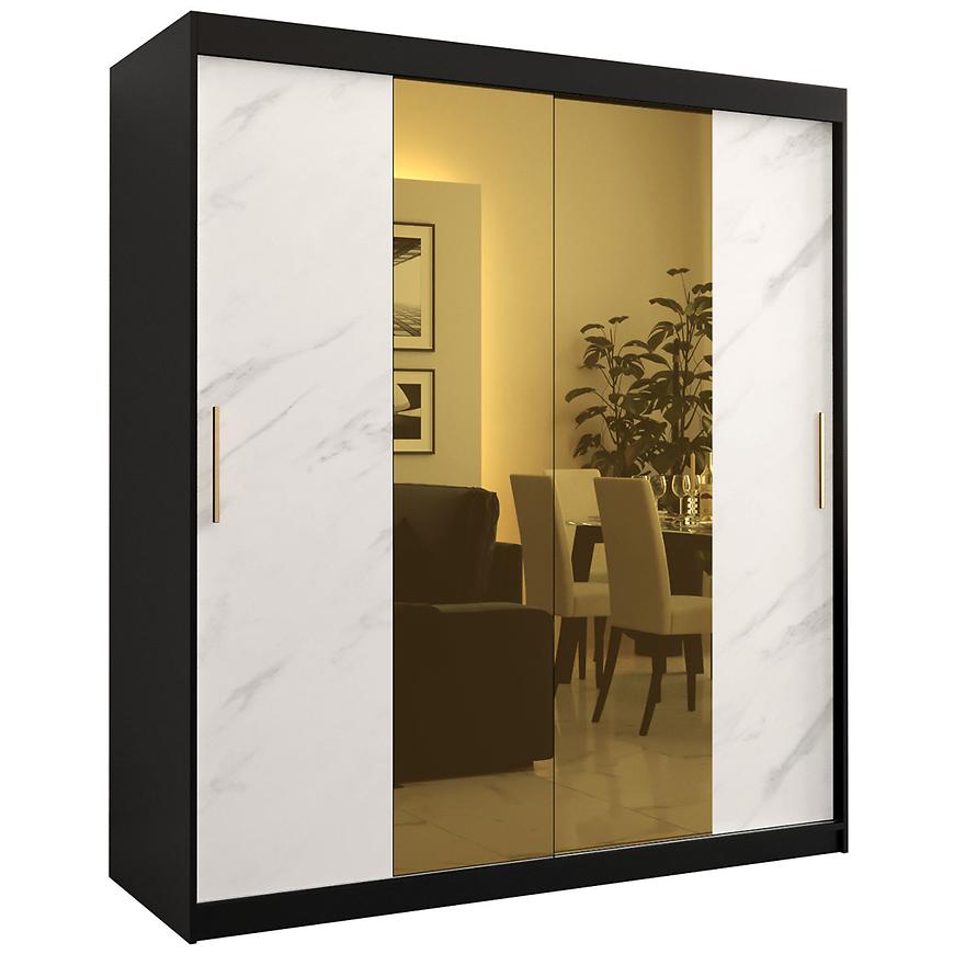 Skříň Platinum T1 180 černá mramor/bílá Baumax