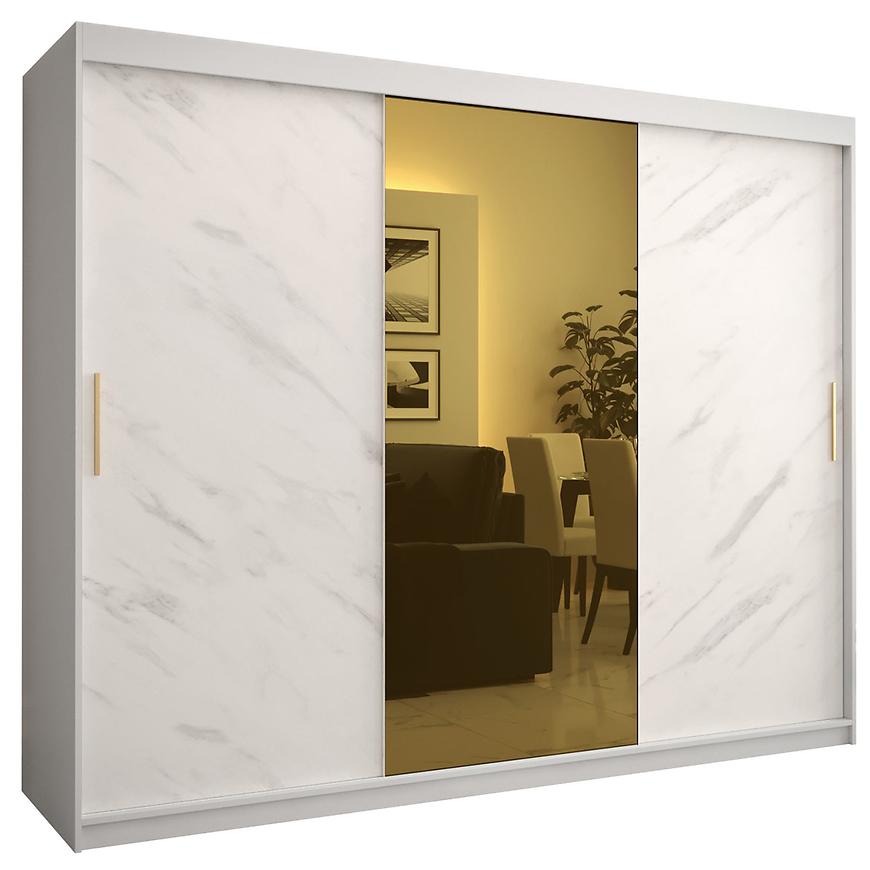 Skříň Platinum T1 250 bílá mramor/bílá Baumax